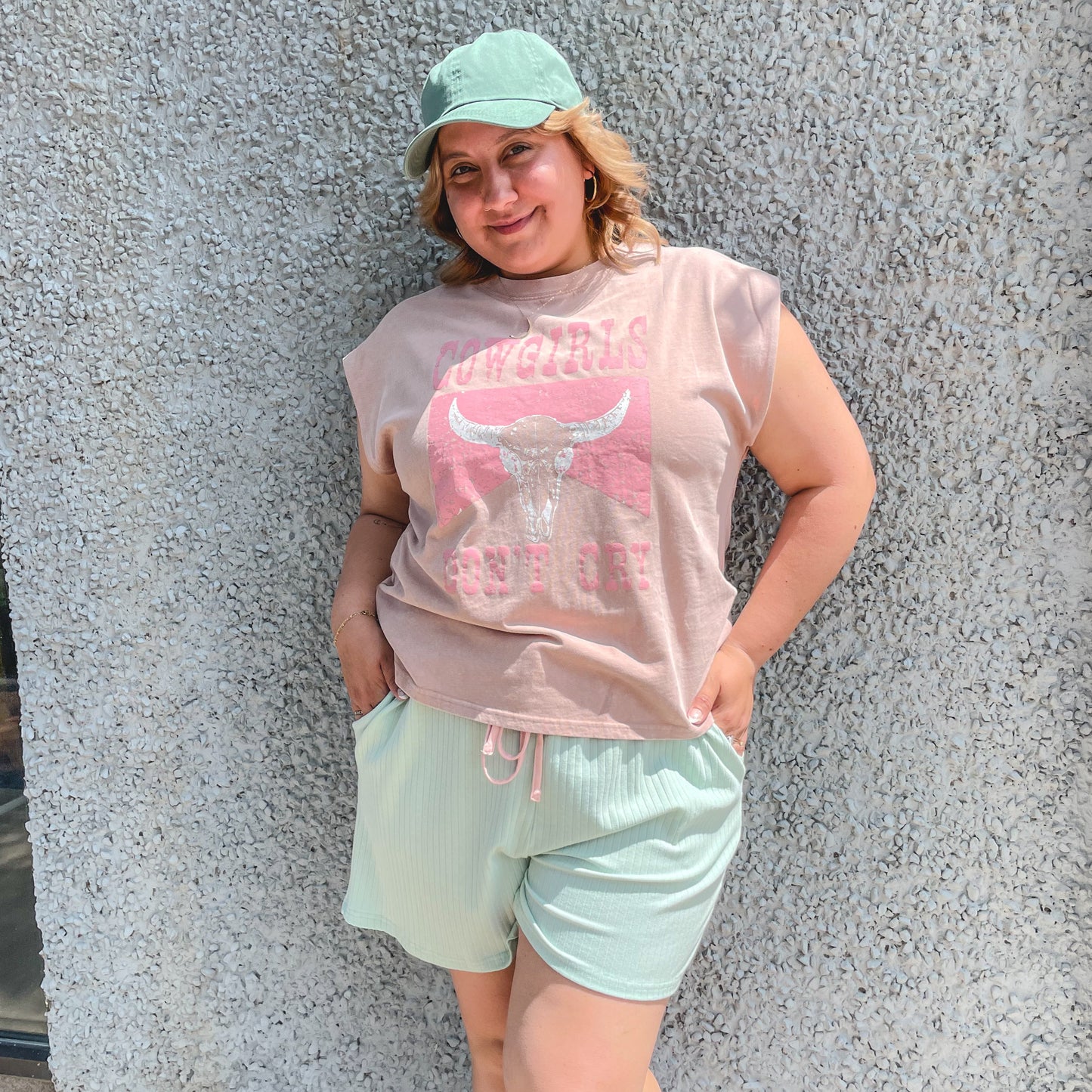 Ribbed Mint Shorts