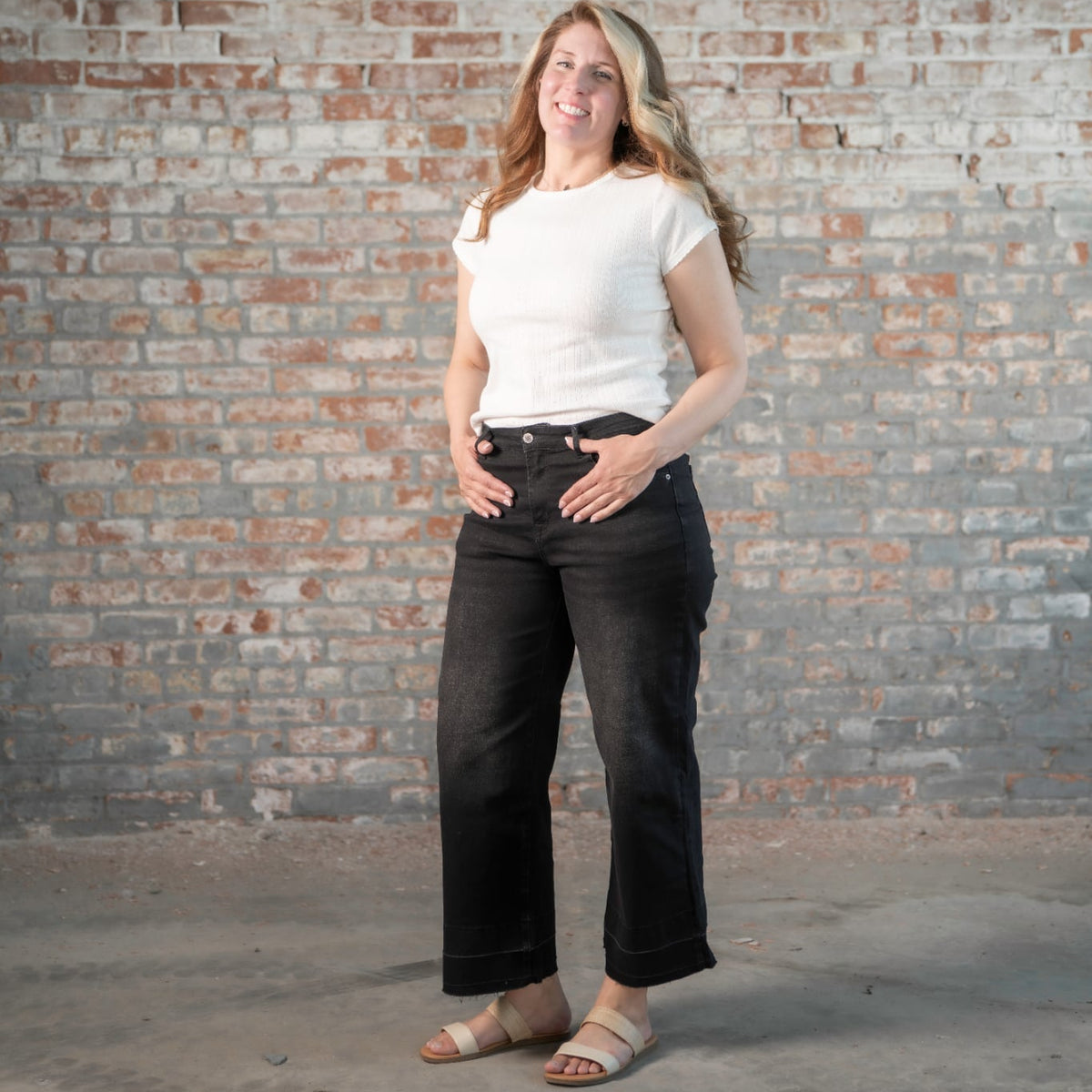 Raw Hem Straight Leg Jeans