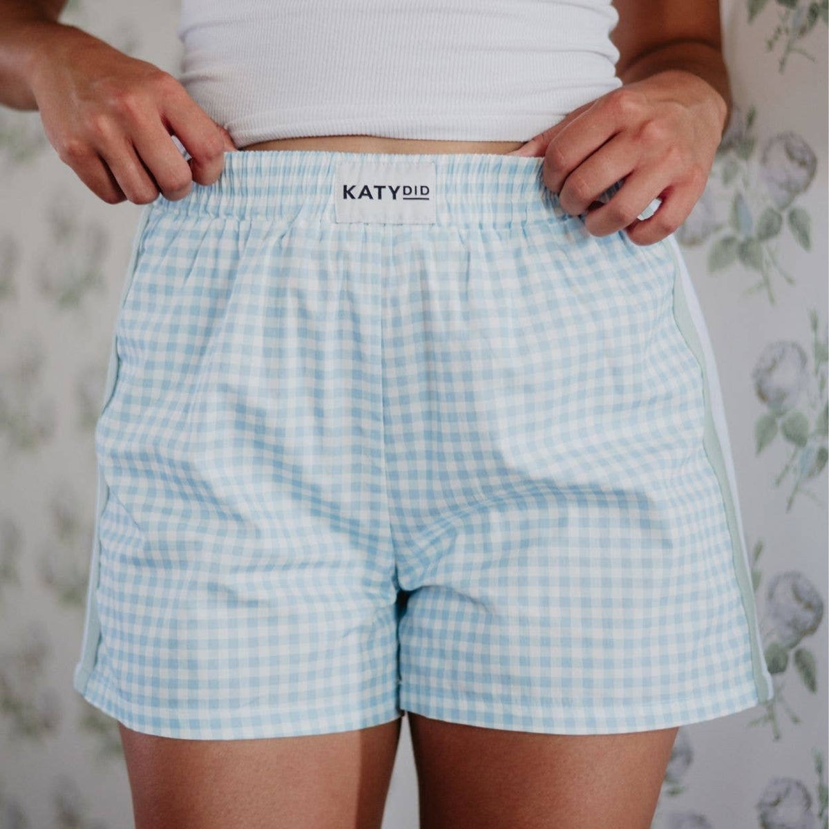Light Blue Plaid Boxer Shorts