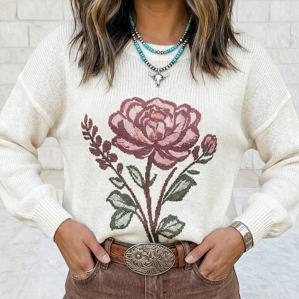 Western Floral Sweater