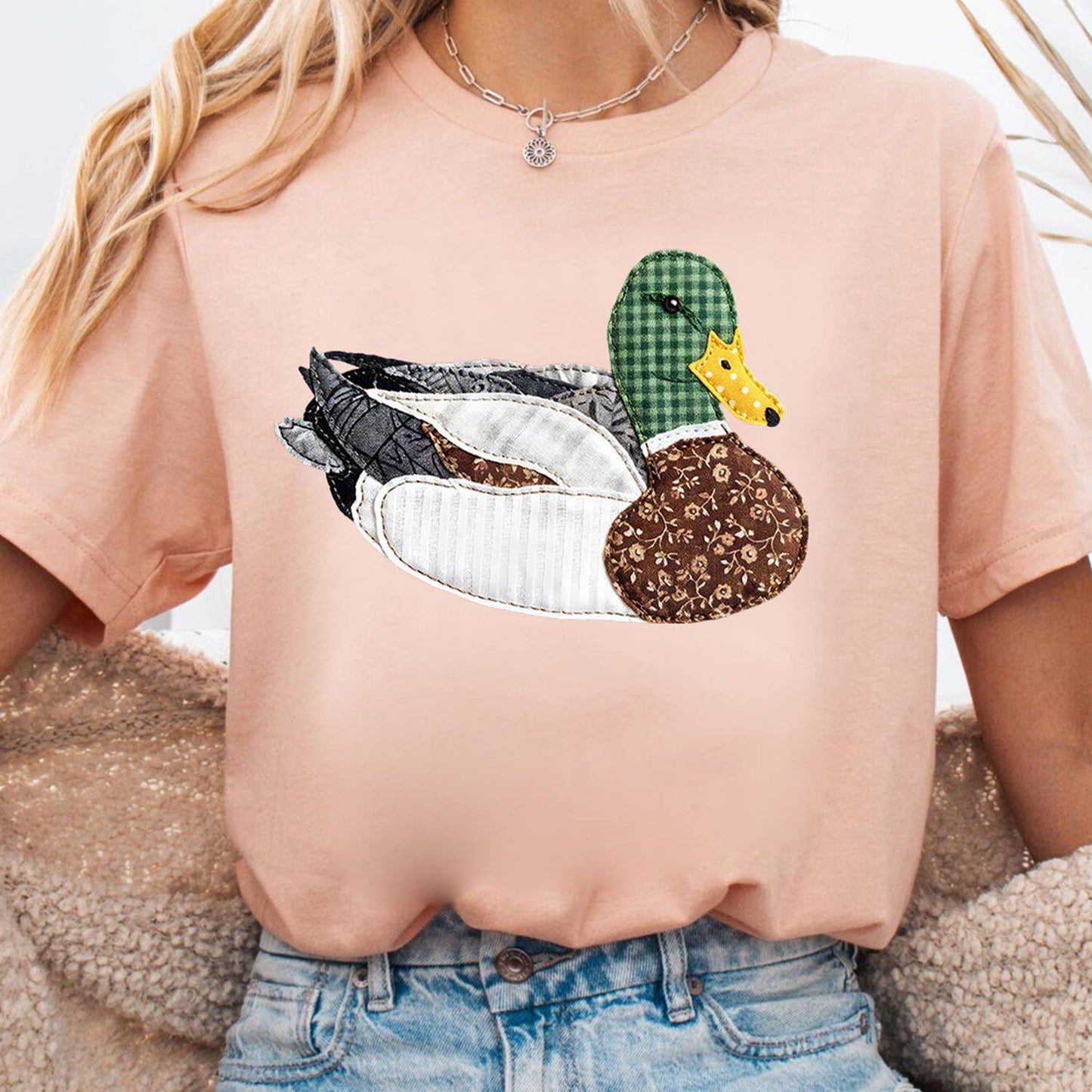 Quilted Mallard Pink Tee