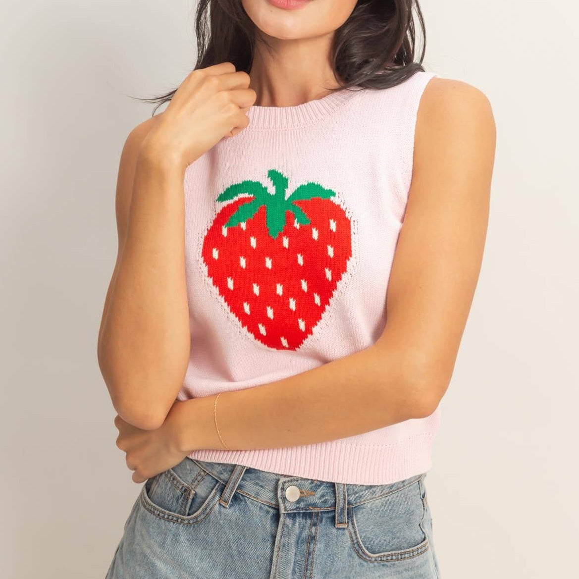 Strawberry Knit Top