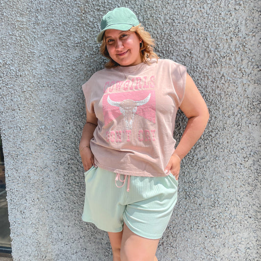 Ribbed Mint Shorts