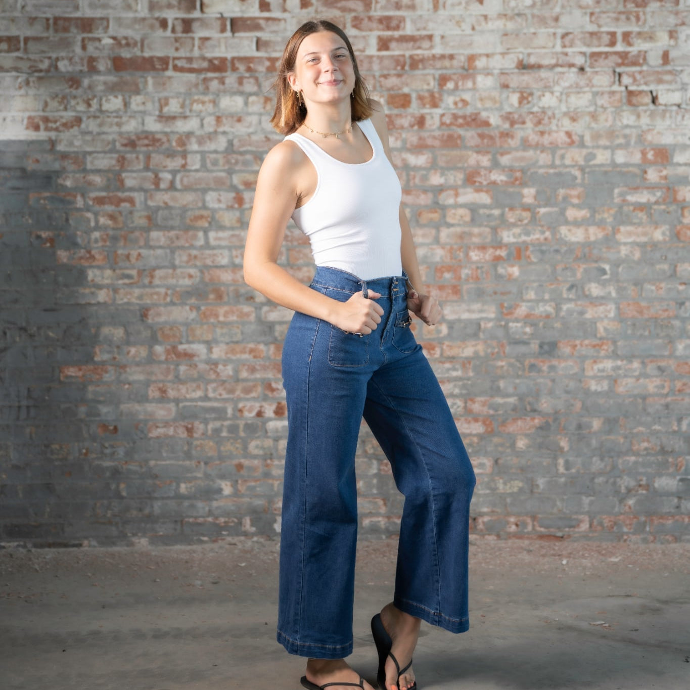 Sail Blue Wide Leg Jeans
