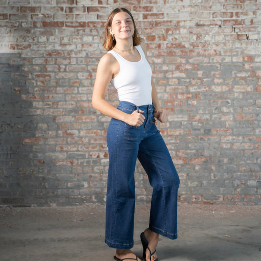 Sail Blue Wide Leg Jeans