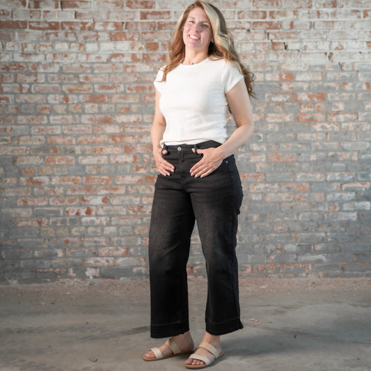 Raw Hem Straight Leg Jeans