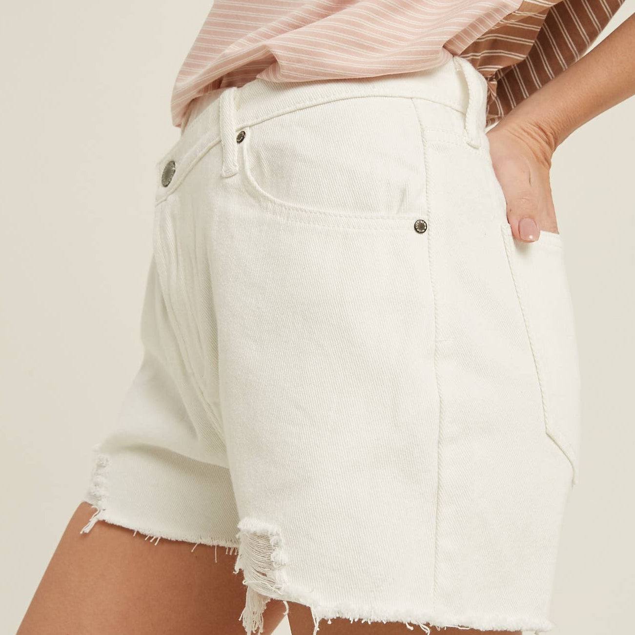 Distressed Denim Shorts