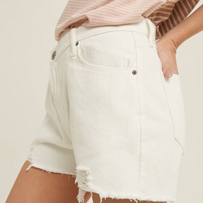 Distressed Denim Shorts