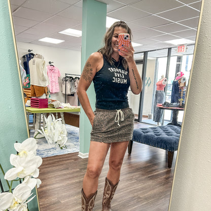 Leopard Drawstring Skort