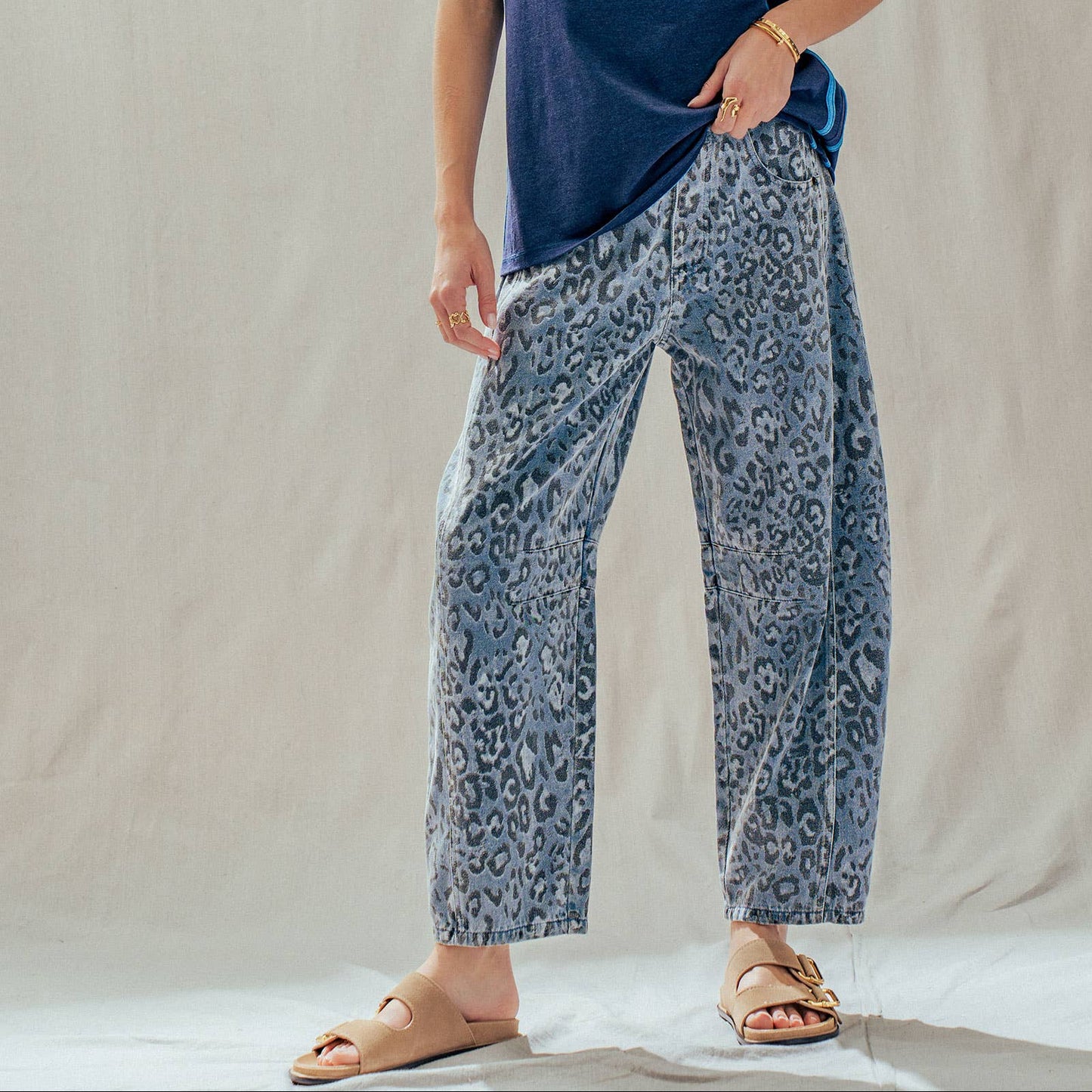 Leopard Relaxed Straight Pants
