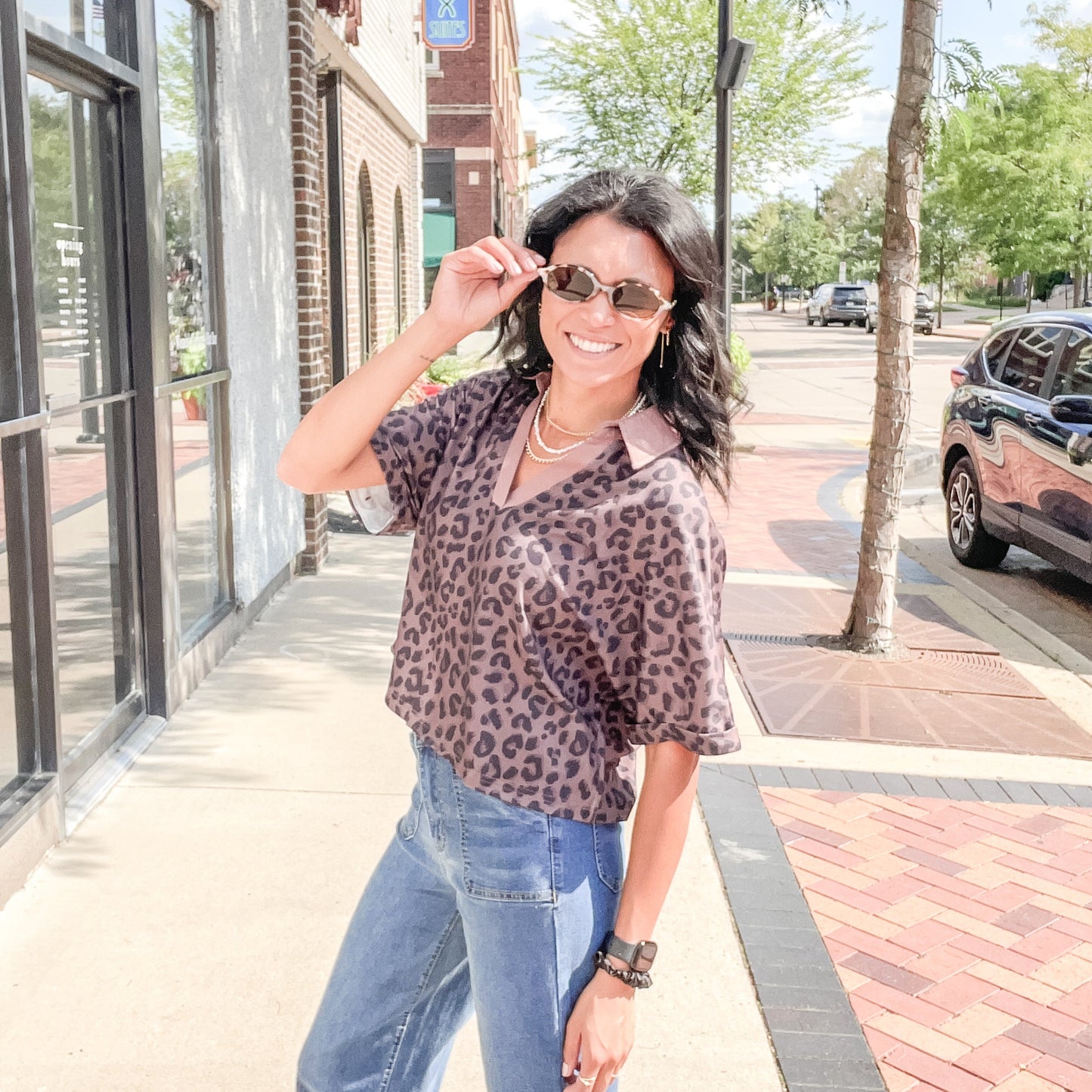 Leopard V-Neck