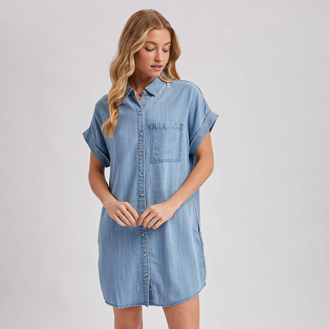 Denim Button Down Shirt Dress