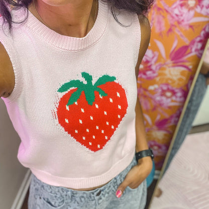 Strawberry Knit Top