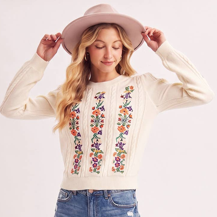 Floral Knit Sweater