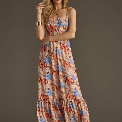 Silk Floral Maxi Dress