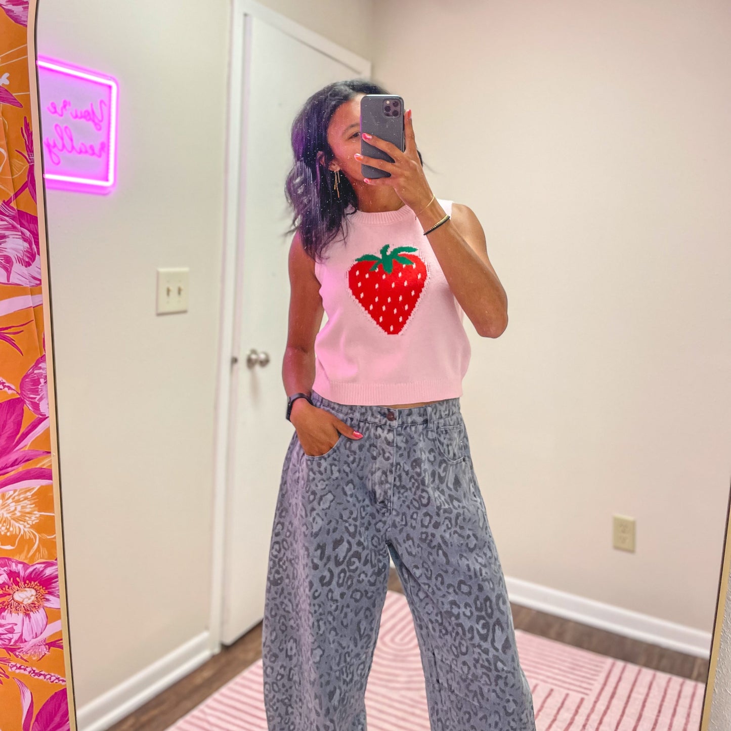 Strawberry Knit Top