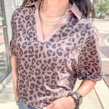 Leopard V-Neck