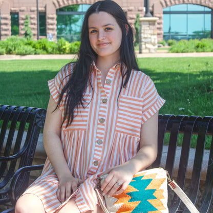 Orange Button Down Dress