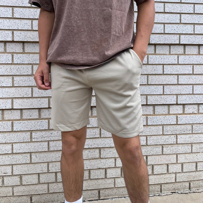 Nude Textured Shorts