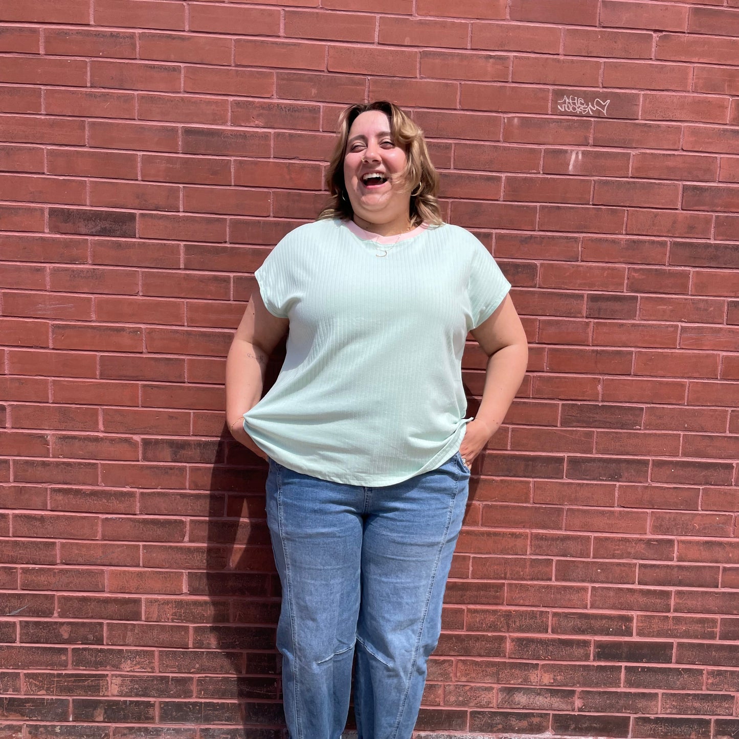 Ribbed Mint T-Shirt