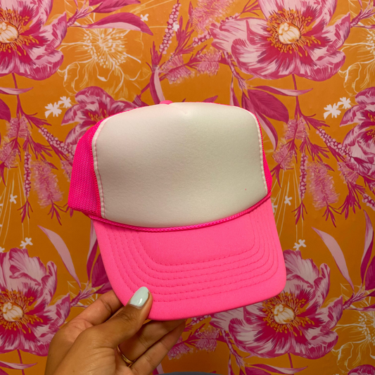 Neon Pink Foam Trucker Hat