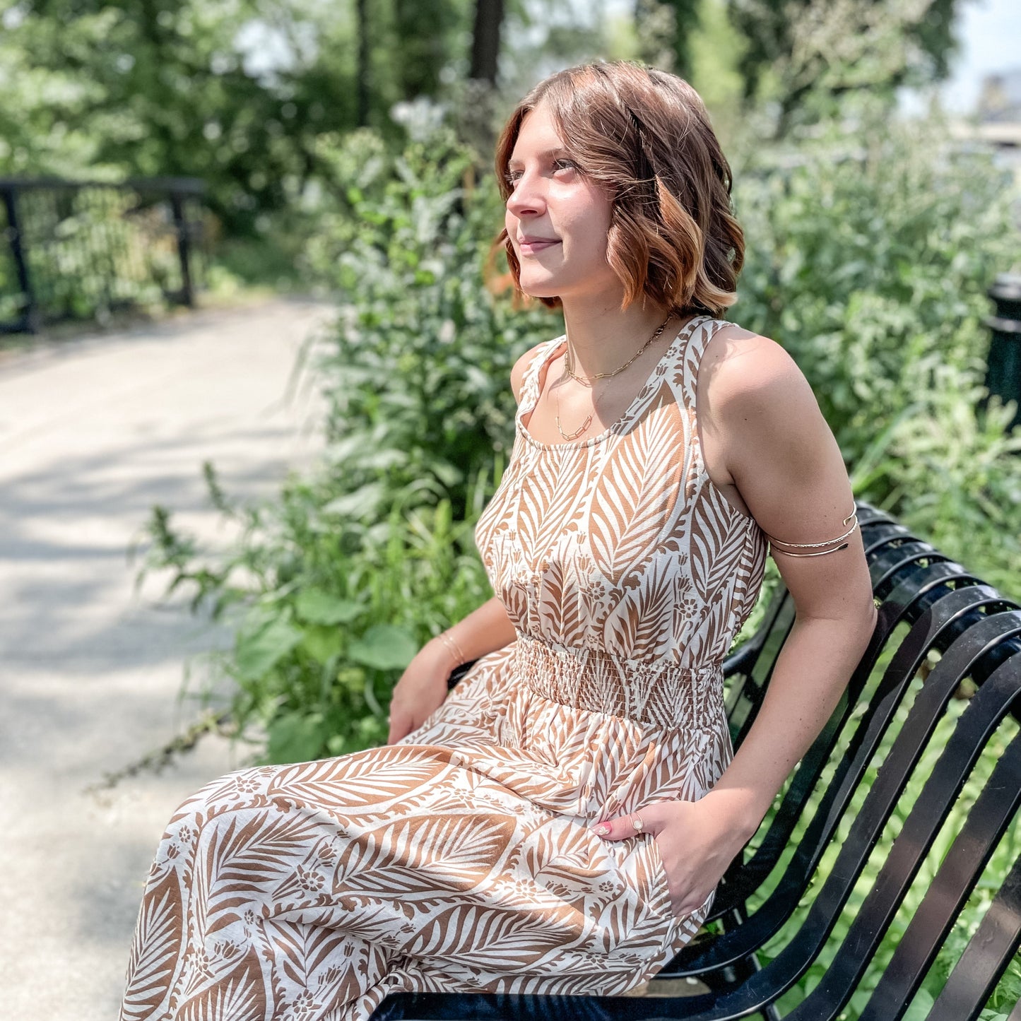 Sleeveless Smocked Waist Dress