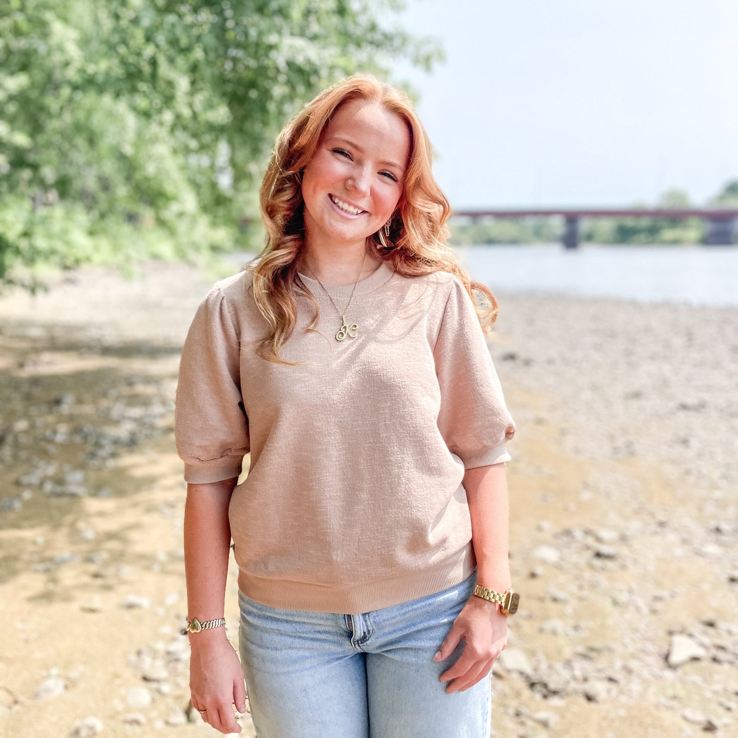 Puff Short Sleeve Crew Neck