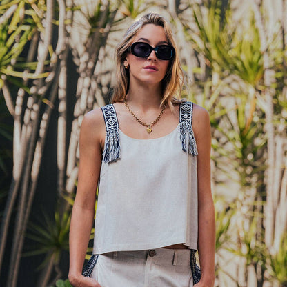 Linen Tassel Tank