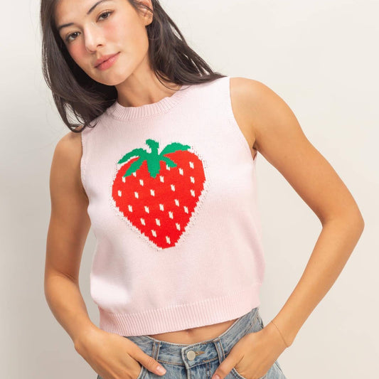 Strawberry Knit Top