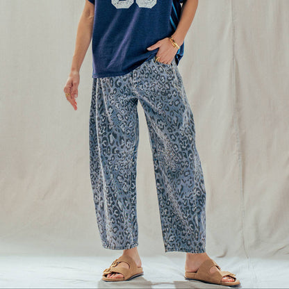 Leopard Relaxed Straight Pants